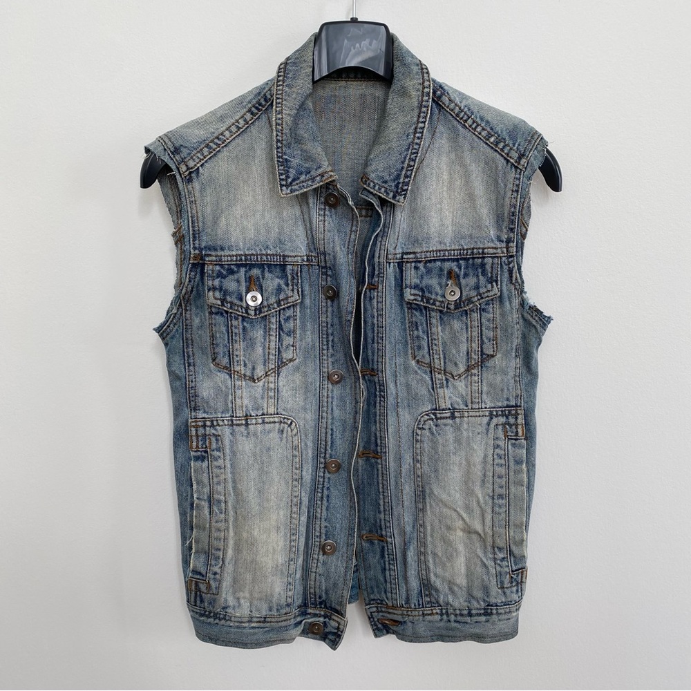 Vintage - Men’s XS Frayed Denim Cutoff Jacket/Vest